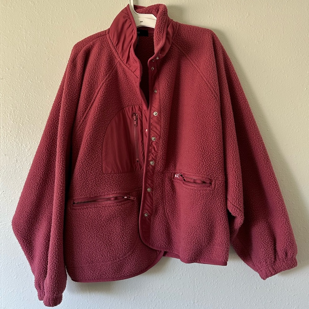 Faux Shearling Funnel Neck Jacket